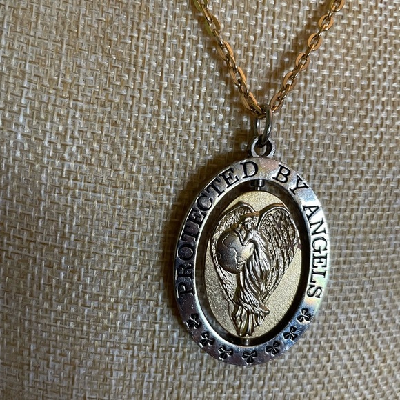 Double Sided Silver and Gold Angel Pendant - Picture 4 of 8